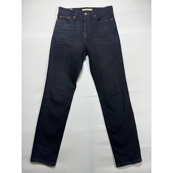 Levi's Women's Button Fly Wedgie Tapered Leg Blue Denim Jeans - Size 25 (27x29) - Picture 1 of 8